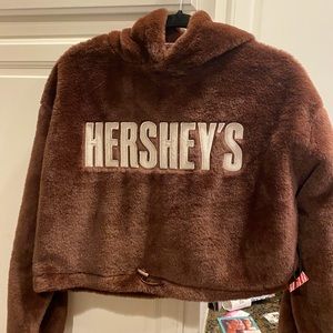 Cropped fur hoodie - Hersey - size small